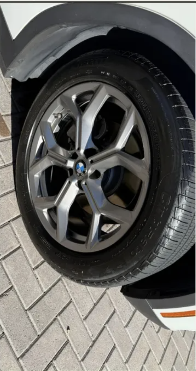 BMW wheel with heavy brake dust decontaminated to a mirror finish — after detailing